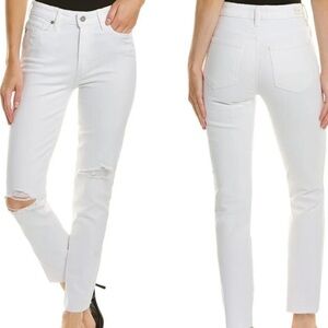 PAIGE Denim Hoxton Slim High Rise Raw Hem 26